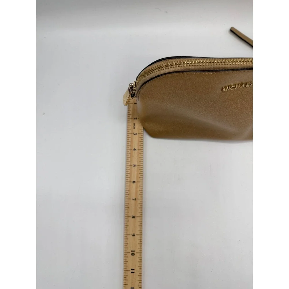 MICHAEL KORS Gold Saffiano Leather Dome Crossbody Bag Chain Strap AS IS